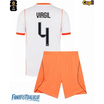 Țările de Jos Virgil van Dijk #4 Echipament de Fotbal Replică Mondial 2026 Copii Deplasare (+ Șorturi)